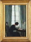 BAUGNIES Jacques,Portrait de Jeanne Bertrand, écrivant à sa table,1916,Coutau-Begarie 2023-02-24