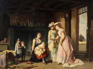 BAUGNIET Charles 1814-1886,An Unexpected Visit,Hindman US 2023-10-17