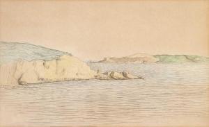 BAUM Paul 1859-1932,Blick auf nahe und ferne Felsküsten am Mittelmeer;,1898,Lempertz DE 2008-12-06