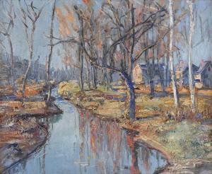 BAUM Walter Emerson 1884-1956,RIVER LANDSCAPE, AUTUMN,Freeman US 2009-06-21