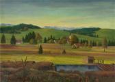 Baumann Hans Otto 1887-1956,Hügelige Landschaft mit Kirche,Villa Grisebach DE 2017-12-01