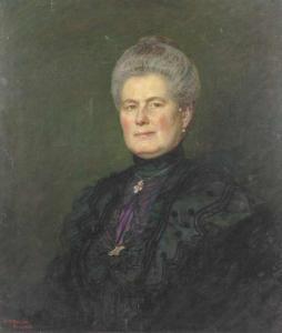 BAUMANN Hans Otto 1862-1927,Portrait der Emma Agnes Peltz geb.Baumann,1905,Von Zengen DE 2018-03-23