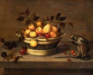 BAUMANN Jan, Johannes 1601-1660,Nature Morte à la corbeille d'osier, poi,1642,Boisgirard - Antonini 2018-12-10