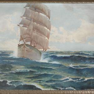 BAUMANN K 1800-1800,Seestück mit Segelschiff in voller Takelage,1928,Heickmann DE 2013-06-08
