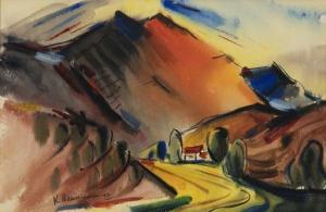 BAUMANN Karl Herman,House in a rolling hills landscape,1940,John Moran Auctioneers 2020-06-24