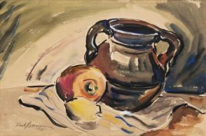 BAUMANN Karl Herman,Still life with fruit and pitcher,1938,John Moran Auctioneers 2020-06-24