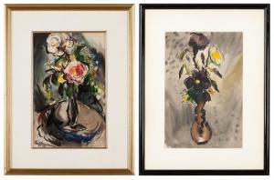 BAUMANN Karl Herman 1911-1984,Two works: Floral arrangement and ''Violets in,John Moran Auctioneers 2012-11-13