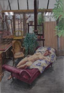 Baumas M,Femme nue allongée dans un intérieur,Tajan FR 2007-11-14