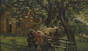 BAUMGARTEN 1800-1800,A landscape with women sitting on a bench,1892,Bonhams GB 2013-05-08