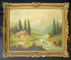 BAUMGARTNER H 1900-1900,Alpesi folyócska partján,Nagyhazi galeria HU 2007-10-13