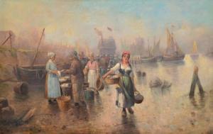 Baumgartner Stoiloff Adolf 1850-1924,Fish Market Scene,Burchard US 2015-12-13