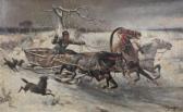 Baumgartner Stoiloff Adolf 1850-1924,Troika chased by wolves,Gorringes GB 2012-05-09