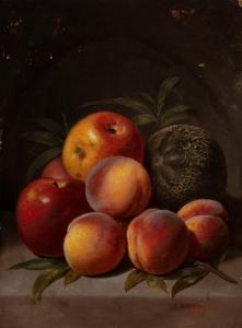 BAUMGRAS Peter,Still Life of Peaches, Apples and Melon,1870,Neal Auction Company 2022-11-18