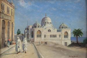 BAUR Fritz 1900-1900,Moschee am Mittelmeer mit Personenstaffage,Palais Dorotheum AT 2013-11-19