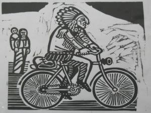 BAWDEN Edward 1903-1989,NATIVE AMERICAN INDIAN ON A BICYCLE,1956,Lawrences GB 2012-01-20