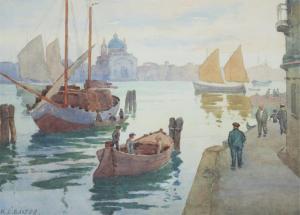 BAXTER Alfred Ernest 1878-1936,San Giorgio Maggiore, Venice,International Art Centre NZ 2019-08-22