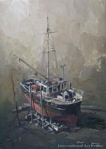 BAXTER Brian 1972-1993,Fishing Boat, Kaikoura,International Art Centre NZ 2014-02-27