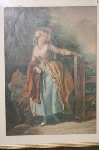 BAXTER George 1804-1867,Print, lady walking through a gate,Boldon GB 2009-03-11