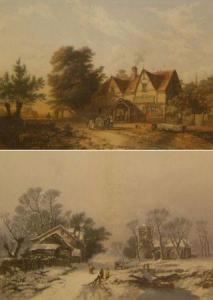 BAXTER George 1804-1867,Winter and Summer Landscapes with Cottages,Keys GB 2011-01-07
