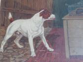 BAXTER H,A barn interior with a Jack Russell terrier watching a caged rat,Cuttlestones GB 2022-09-22
