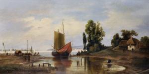 Bayer J 1800,An Estuary Scene, with Boats, and Figures on the S,1993,John Nicholson GB 2017-12-20