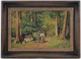 BAYERLEIN Fritz 1872-1955,Romantic walk on a woodland path,Burstow and Hewett GB 2016-11-16