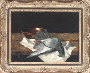 BAYERN von Clara 1874-1941,Stilleben mit Taube auf einem weißen Tuch vor eine,Allgauer DE 2008-04-24