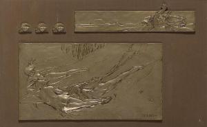 BAYES Gilbert William 1872-1953,FIVE CAST METAL PLAQUES,1900,Lyon & Turnbull GB 2015-03-25