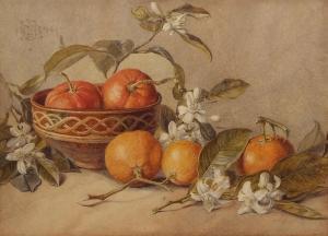 BAYFIELD Fanny Jane 1800-1900,Still Life study of fruit and blossom,1894,Keys GB 2018-10-26