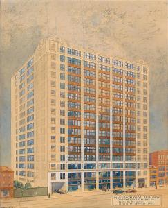 BAYHA Edwin F 1800-1900,Architectural rendering: manufacturer's exchange b,Freeman US 2014-05-02