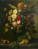 BAYLE Bertrand Georges,Bouquet fleurs dans un vase grec à figures noires ,1842,Piasa 2008-06-27