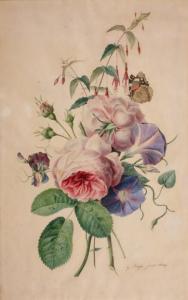 BAYLE Bertrand Georges 1788-1851,Jetée de fleurs et papillon,1809,Ferri FR 2012-12-05