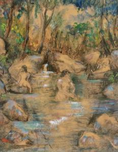 BAYLINSON Abraham Solomon 1882-1950,Study for "Bathers in the Woods",William Doyle US 2022-06-29