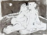 BAYLISS KEITH 1960,figures embracing in moonlight,Rogers Jones & Co GB 2017-05-13