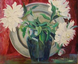 BAYLOR Edna Ellis 1882-1966,Still Life withWhite Peonies,Skinner US 2010-04-14