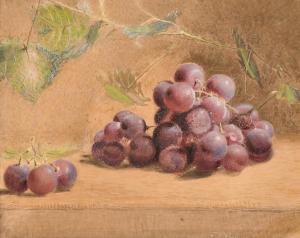 BAYNES Frederick Thomas,A still life study of grapes with trailing vines,John Nicholson 2021-06-23