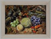 BAYNES Frederick Thomas 1824-1874,Still-life study of grapes and other fruit in ,Anderson & Garland 2016-03-22