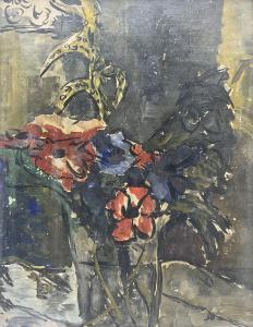 BAYNES Keith Stuart,'Red and Blue' Still Life of Flowers in a Vase,David Duggleby Limited 2023-12-08