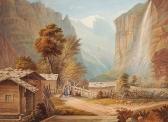 BAYOT Adolphe J. Baptiste,Lauterbrunnental von Wengen mit Staubbachfall,c.1850,Fischer 2015-11-25