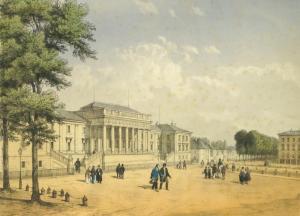 BAYOT Adolphe J. Baptiste 1810-1866,Vue du Palais de Justice & Ecole Milita,19th century,Rosebery's 2018-04-14