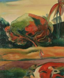 BAYRAKTARI Armando 1972,landscape, after gauguin,Bonhams GB 2004-06-15