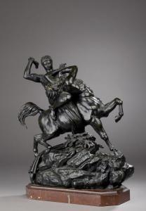 BAYRE Antoine Louis 1796-1875,Thésée et le centaure Biénor,Etienne de Baecque FR 2024-03-29