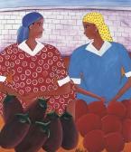 BAZILE Alberroi 1900-1900,Two Women with Eggplant and Red Fruit,Christie's GB 2004-06-03