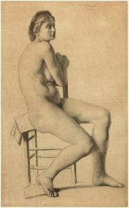 BAZILLE Frédéric 1841-1870,Académie de femme,1863,Sotheby's GB 2022-12-05