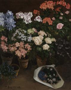 BAZILLE Frédéric 1841-1870,Pot de fleurs,1866,Christie's GB 2022-11-17