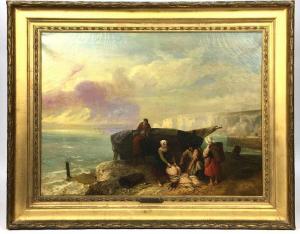 BAZIN Charles L 1802-1859,Le retour de pêche,Osenat FR 2020-11-01