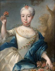 BAZIRAY Charles 1730-1755,Portrait de jeune fille tena,1754,Artcurial | Briest - Poulain - F. Tajan 2012-11-07