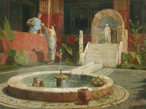 BAZZANI Luigi 1836-1927,Maidens in a Roman atrium,1881,Bonhams GB 2016-11-02