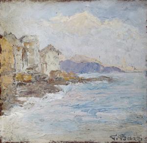 BAZZI Carlo 1875-1947,Italienische Küstenpartie bei Genua,Van Ham DE 2013-11-15