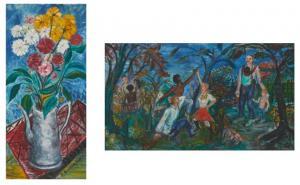 BEACH Sara Berman 1897-1978,Dancers in a garden,John Moran Auctioneers US 2021-10-26